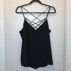 EXPRESS • Black Criss Cross Thin Strap Top